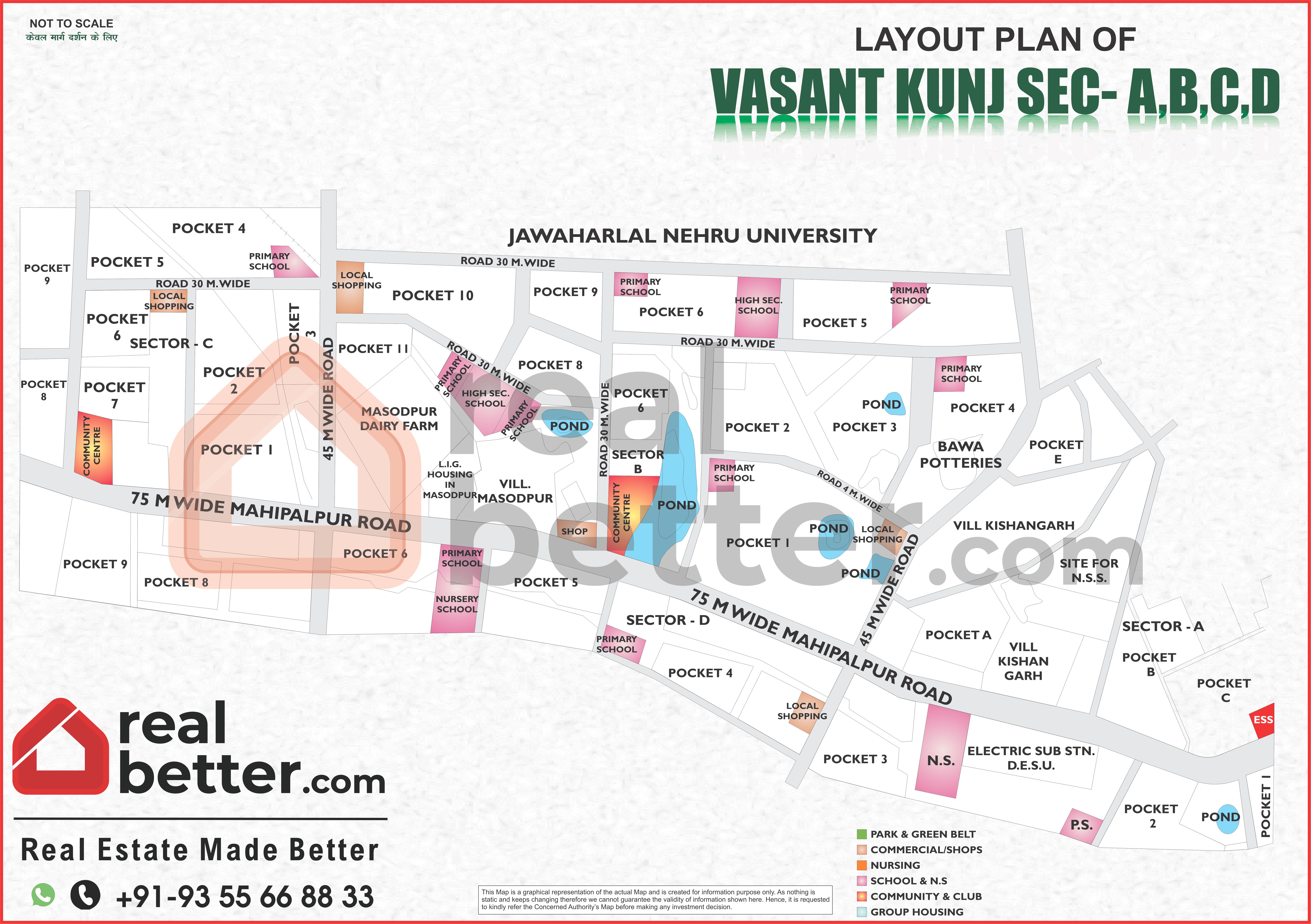 Vasant Kunj Sector-A,B,C,D Map