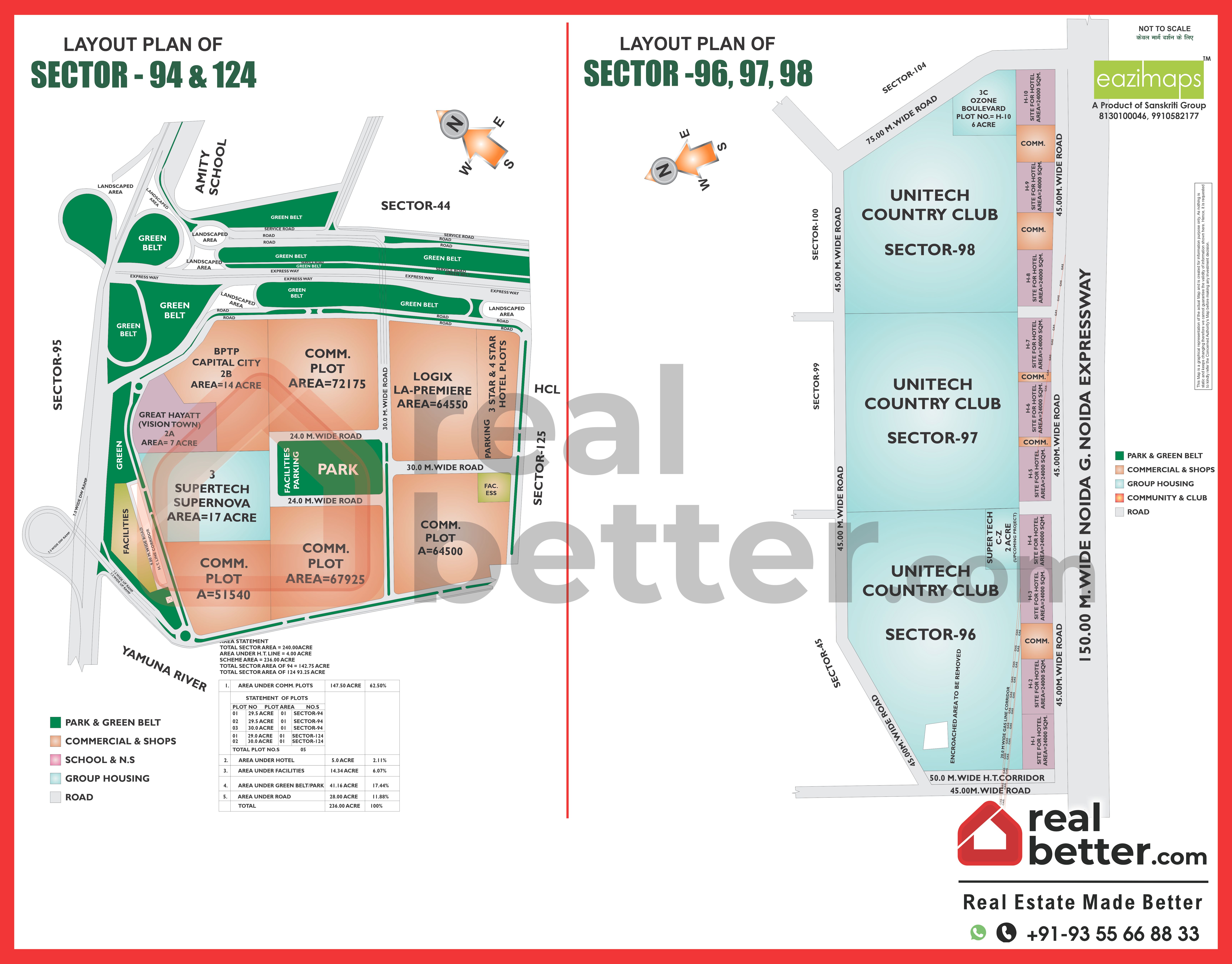 SECTOR - 94 & 124 & SECTOR -96, 97, 98 Map