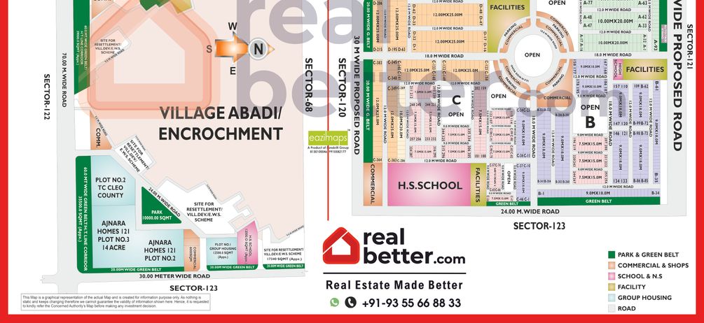 SECTOR -121 (INSTITUTIONAL) &   SECTOR -122 Map